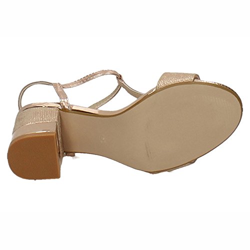 Xti - Sandalia Tacón Metalizada Nude - Metalizado Nude, 41