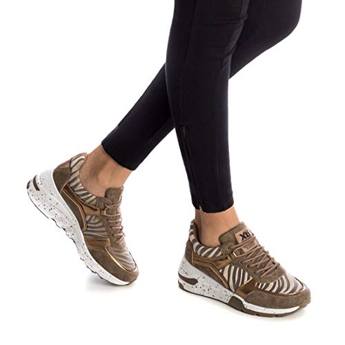 XTI - Zapatilla para Mujer - Cierre con Cordones - Color Bronce - Talla 37
