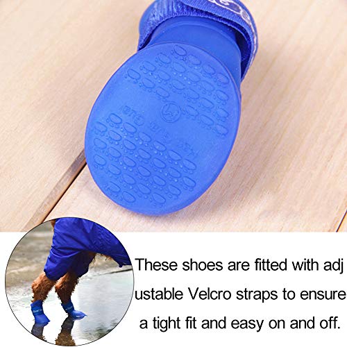 XYDZ 4 Piezas Botas de Lluvia para Perros Zapatos para Mascotas Antideslizante Botas Impermeables para Perros Pequeños Perrito (S)