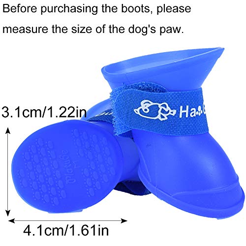 XYDZ 4 Piezas Botas de Lluvia para Perros Zapatos para Mascotas Antideslizante Botas Impermeables para Perros Pequeños Perrito (S)
