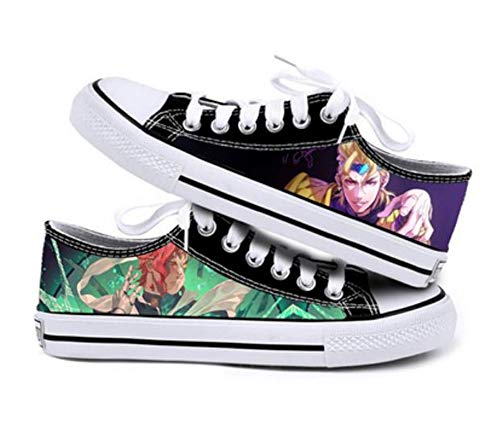 XYUANG JoJo's Bizarre Adventure Anime Zapatillas Zapatos de Lona con Cordones Zapatillas de Deporte Sneakers Unisex Adulto B-41