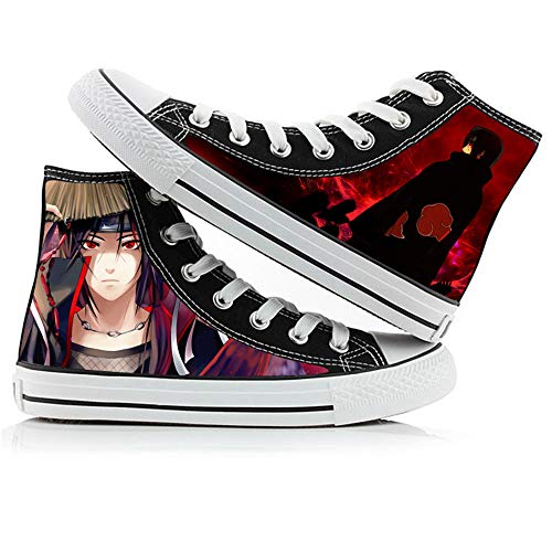 XYUANG Naruto Uchiha Itachi/Kakashi Zapatos Anime Canvas Sneakers Trainer Zapatos con Suela de Goma para Estudiantes E-38