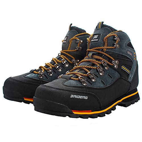 YAER Hombre Botas De Senderismo, Trekking A Prueba De Agua Zapatos Al Aire Libre Amarillo EU43