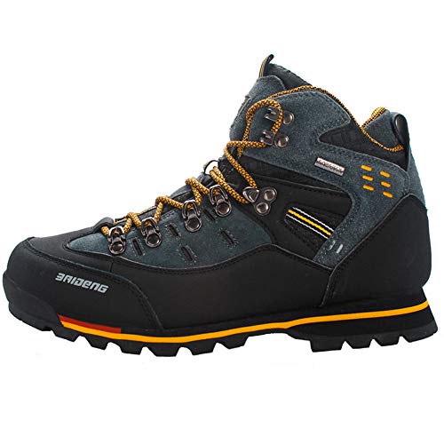 YAER Hombre Botas De Senderismo, Trekking A Prueba De Agua Zapatos Al Aire Libre Amarillo EU43