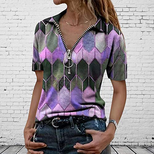 YANFANG Blusa Tops para Mujer Camiseta Hoodies Talla Grande de Manga Larga con estanmpado Suelta Tie-Dye Impreso Bordado Cuello para Invierno Casual