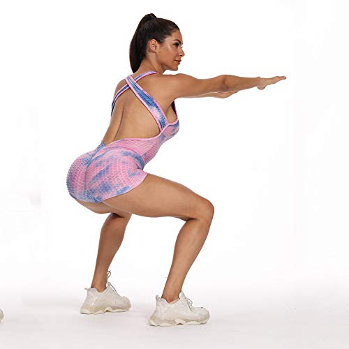 YANFANG Pantalones de Yoga de Monos de Cintura Alta para Ejercicios de Levantamiento de Cadera con Burbujas para Mujer Ropa Gym Mujer,para Running Training Fitness,Estiramiento Yoga y Pilates