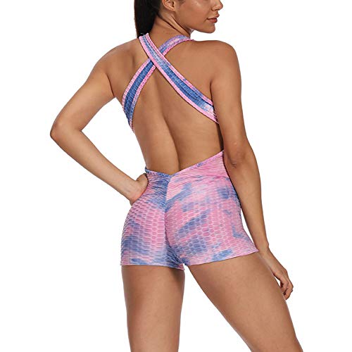 YANFANG Pantalones de Yoga de Monos de Cintura Alta para Ejercicios de Levantamiento de Cadera con Burbujas para Mujer Ropa Gym Mujer,para Running Training Fitness,Estiramiento Yoga y Pilates