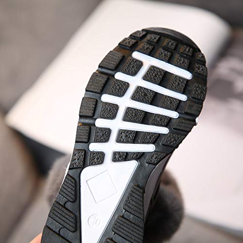 YanHoo Zapatos para niños Botas de Nieve cálidas de Piel de Felpa para niños Botas Cortas Zapatos Niño Piel Rebaño Invierno Botín Zapatos de Nieve cálida Botas Zapatos de otoño e Invierno