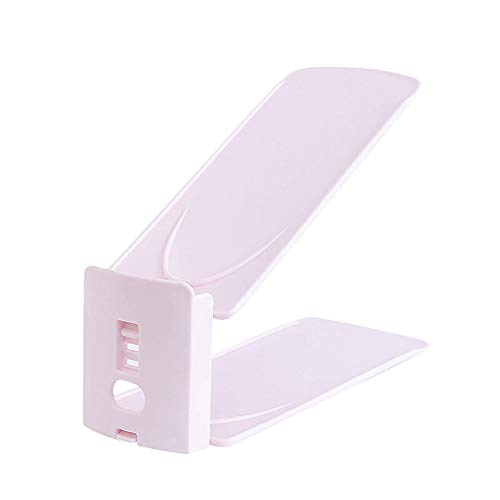 YAOTT Juego de 1/2/4/6 Zapatos Organizador de Calzado estanterías Ajustables para Zapatos con Ranuras Ahorro de Espacio para Tacones Altos Zapatos Planos Rosado