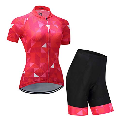 YAOTT Maillot Traje de Ciclismo Mujer Ciclismo Conjunto de Ropa + Culote Pantalones Acolchado 3D para Deportes al Aire Libre Ciclo Bicicleta MTB 2 S