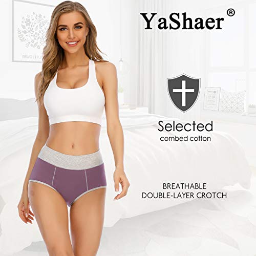 YaShaer - Bragas de cintura alta para mujer, ropa interior de algodón