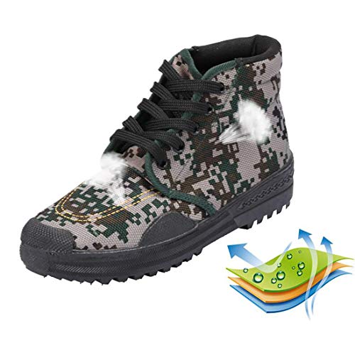 Yefree Botas de Trabajo tácticas Unisex para Adultos de Alto Rendimiento y Altas Zapatillas de Deporte Militares de Trekking al Aire Libre