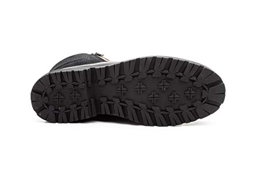 Yemani Botin Casual con Cordones en Piel suelagoma Antideslizante Talla 39 al 45. - Hombre Talla: 44 Color: Negro