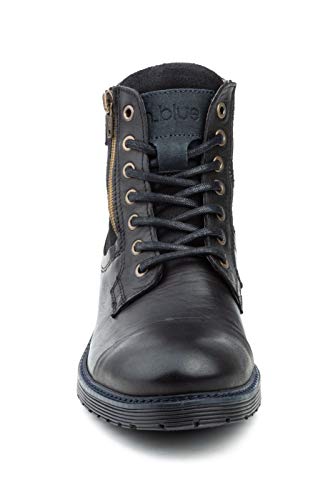 Yemani Botin Casual con Cordones en Piel suelagoma Antideslizante Talla 39 al 45. - Hombre Talla: 44 Color: Negro