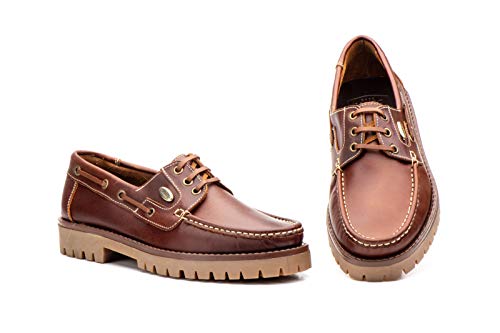 Yemani Náutico con Cordones en Piel con Suela Gruesa Antideslizante Talla 39 al 45. - Hombre Talla: 44 Color: Cuero