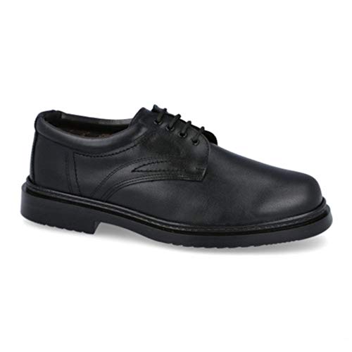 Yemani Zapato clásico con Cordones en Piel con Poliuretano Antideslizante Talla 38 al 48. - Hombre Talla: 44 Color: Negro