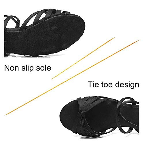 YKXLM Mujeres&Niña Zapatos latinos de baile Zapatillas de baile de salón Salsa Tango Performance Calzado de Danza,ES203,Negro,EU 38