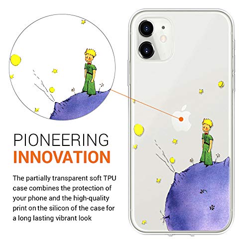 Yoedge Funda iPhone 11 Ultra Slim Cárcasa Silicona Transparente con Dibujos Animados Diseño Patrón [El Principito] Resistente Bumper Case Cover para iPhone 11 Smartphone (Púrpura)