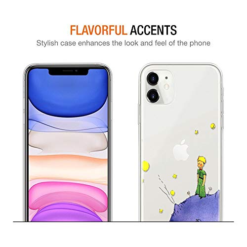 Yoedge Funda iPhone 11 Ultra Slim Cárcasa Silicona Transparente con Dibujos Animados Diseño Patrón [El Principito] Resistente Bumper Case Cover para iPhone 11 Smartphone (Púrpura)