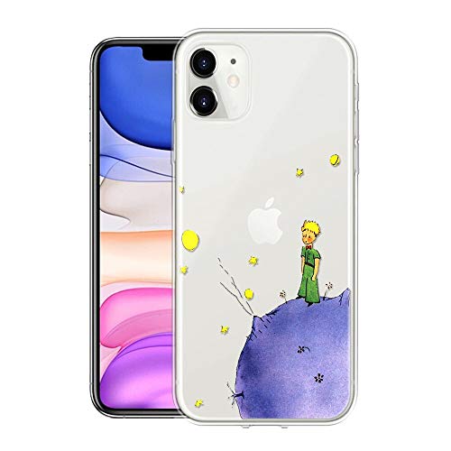 Yoedge Funda iPhone 11 Ultra Slim Cárcasa Silicona Transparente con Dibujos Animados Diseño Patrón [El Principito] Resistente Bumper Case Cover para iPhone 11 Smartphone (Púrpura)