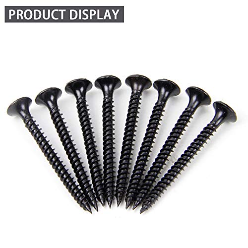 YOFASEN Tornillos para Madera - 100 Piezas Tornillos Autorroscantes de Cabeza Plana de Acero al Carbono Negro, 3.5 * 40 mm, M3.5 * 40(100 piezas)