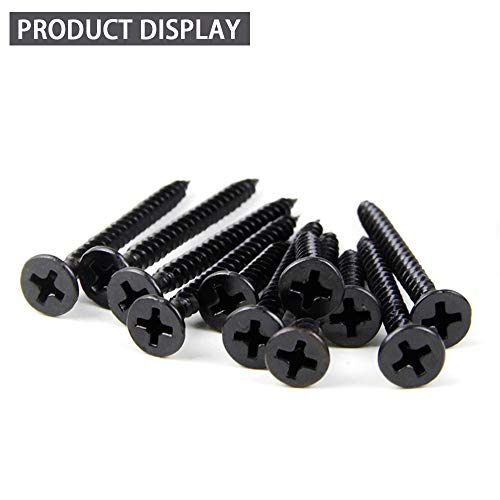 YOFASEN Tornillos para Madera - 100 Piezas Tornillos Autorroscantes de Cabeza Plana de Acero al Carbono Negro, 3.5 * 40 mm, M3.5 * 40(100 piezas)