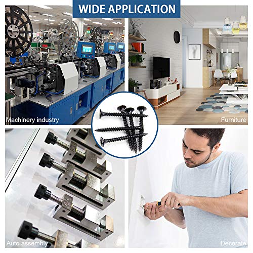 YOFASEN Tornillos para Madera - 100 Piezas Tornillos Autorroscantes de Cabeza Plana de Acero al Carbono Negro, 3.5 * 40 mm, M3.5 * 40(100 piezas)