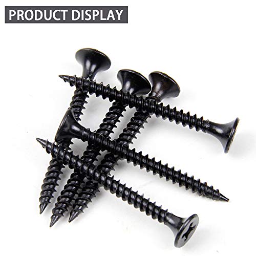 YOFASEN Tornillos para Madera - 100 Piezas Tornillos Autorroscantes de Cabeza Plana de Acero al Carbono Negro, 3.5 * 40 mm, M3.5 * 40(100 piezas)