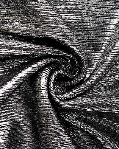 YOINS Vestido de Noche Sexy para Mujer, Vestido Brillante, Minivestido Sexy, Manga Larga, Cuello Redondo, Vestido de cóctel