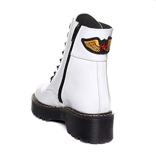 YOKONO Botin Cordon Piso Cosido Mujer Blanco 41