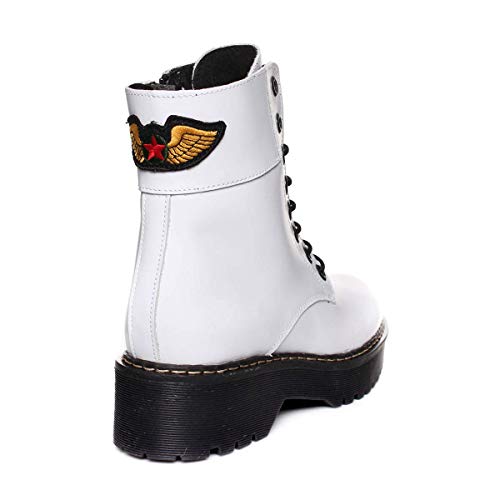 YOKONO Botin Cordon Piso Cosido Mujer Blanco 41