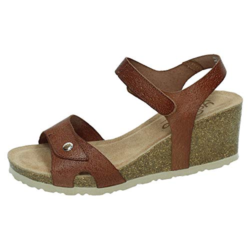 YOKONO CADIZ-073 CUÑAS DE Piel Mujer Sandalias Nuez 40