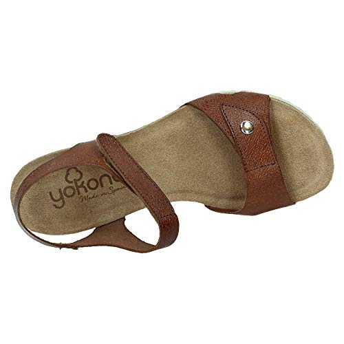 YOKONO CADIZ-073 CUÑAS DE Piel Mujer Sandalias Nuez 40