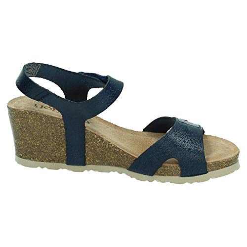YOKONO CADIZ-073 Sandalias CUÑA Piel Mujer Sandalias Marino 39