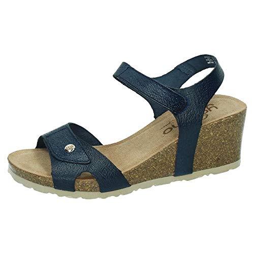 YOKONO CADIZ-073 Sandalias CUÑA Piel Mujer Sandalias Marino 39