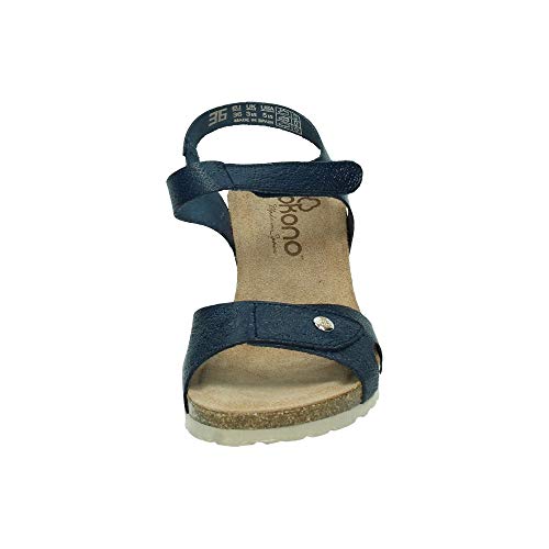 YOKONO CADIZ-073 Sandalias CUÑA Piel Mujer Sandalias Marino 39