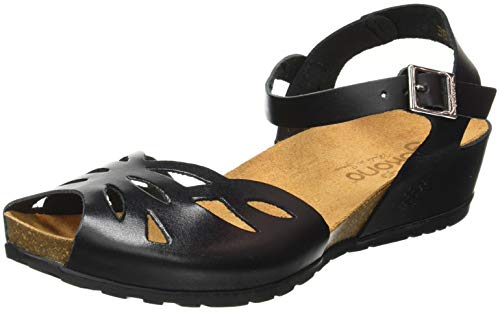 YOKONO Capri 003 Vaquetilla, Sandalia con Pulsera Mujer, Negro (Negro 004), 38 EU