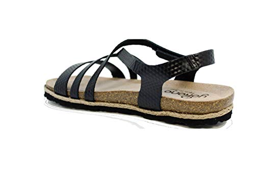 YOKONO Chipre 100 Sandalia Bio Piel grabadada Velcro (Negro, Numeric_40)
