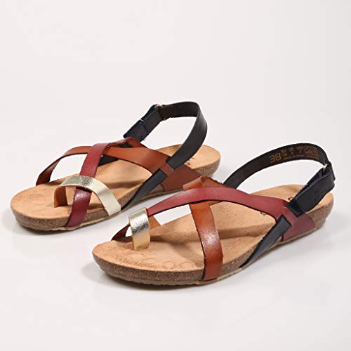 Yokono Ibiza 718 Multi Burdeos, Sandalia Plana para Mujer, 41