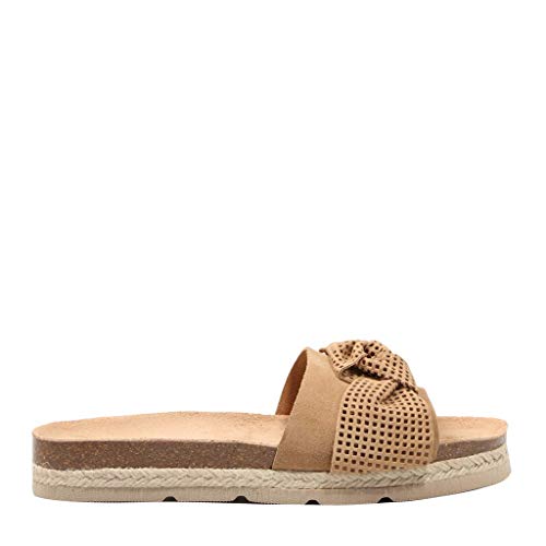 YOKONO Java 062 Serraje Mushroom, Sandalias con Punta Abierta para Mujer, Beige 010, 39 EU