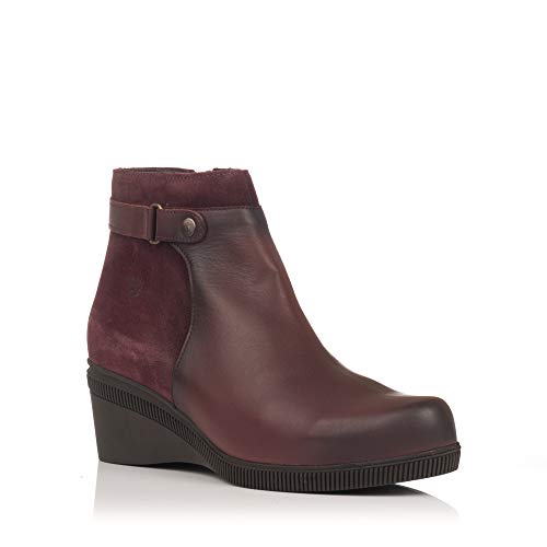 YOKONO LOIRA-013 Botin Combinado CUÑA Mujer Burdeos 40