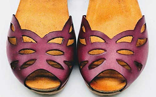 YOKONO - Sandalias Casual - Cuero para: Mujer Color: Burdeos Talla: 37