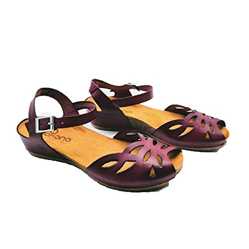 YOKONO - Sandalias Casual - Cuero para: Mujer Color: Burdeos Talla: 37