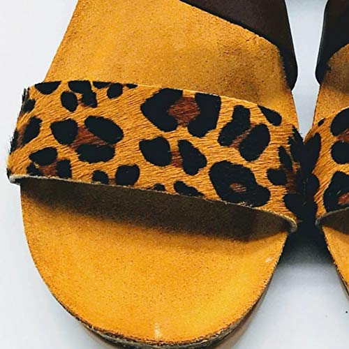 YOKONO - Sandalias cuña Leopardo - Cuero para: Mujer Color: Leopardo/VAQ./Natural/Marron Talla: 37