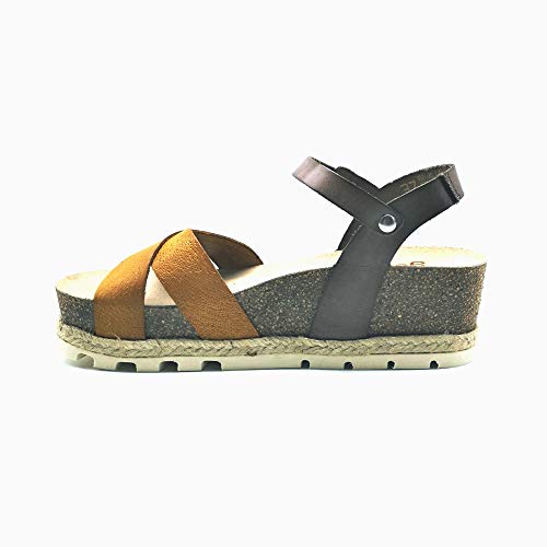 YOKONO - Sandalias Mostaza Casual - Cuero para: Mujer Color: VAQ.GRB.Tous/VQ 201 Mostaza/Taupe Talla: 37