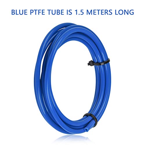YOTINO Tubo Teflón PTFE (1.5 metro) Diámetro Exterior 4mm, Diámetro Interior 2mm para Accesorios de Impresora 3D Filamento 1.75mm (azul)