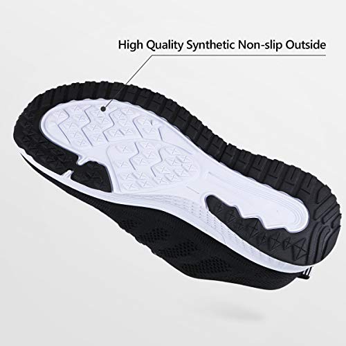 Youecci Zapatillas de Deportivos de Running para Mujer Deportivo de Exterior Interior Gimnasia Ligero Sneakers Fitness Atlético Caminar Zapatos Transpirable Negro 36 EU
