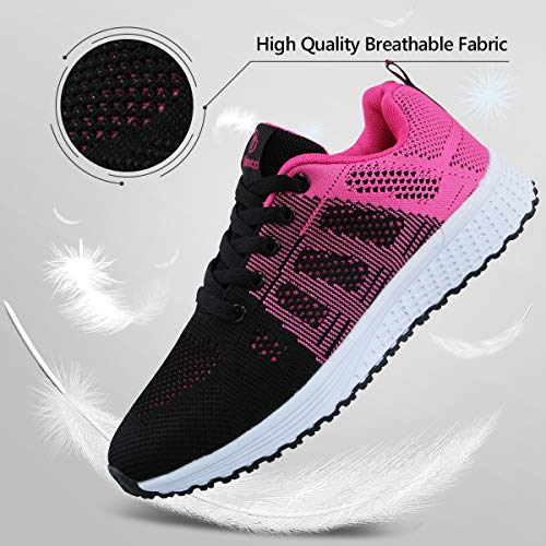 Youecci Zapatillas de Deportivos de Running para Mujer Deportivo de Exterior Interior Gimnasia Ligero Sneakers Fitness Atlético Caminar Zapatos Transpirable Rojo 39 EU