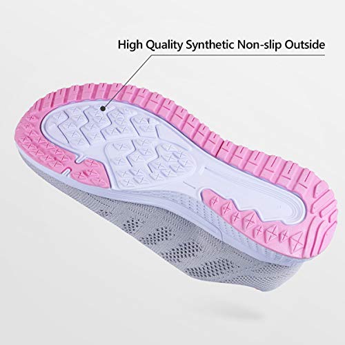 Youecci Zapatillas de Deportivos de Running para Mujer Deportivo de Exterior Interior Gimnasia Ligero Sneakers Fitness Atlético Caminar Zapatos Transpirable Rosa 39 EU