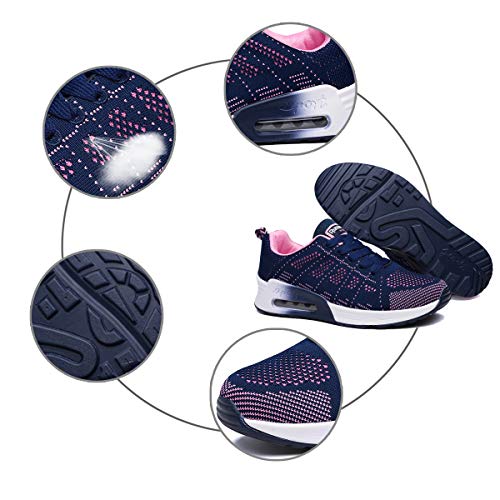 Youecci Zapatillas de Deportivos de Running para Mujer Deportivo de Exterior Interior Gimnasia Ligero Sneakers Fitness Atlético Caminar Zapatos Transpirable Azul 40 EU